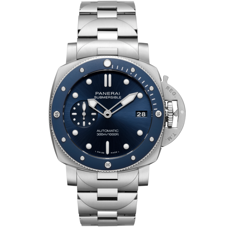 Panerai Submersible 42 mm Blue Dial Brushed Steel Bracelet PAM02068