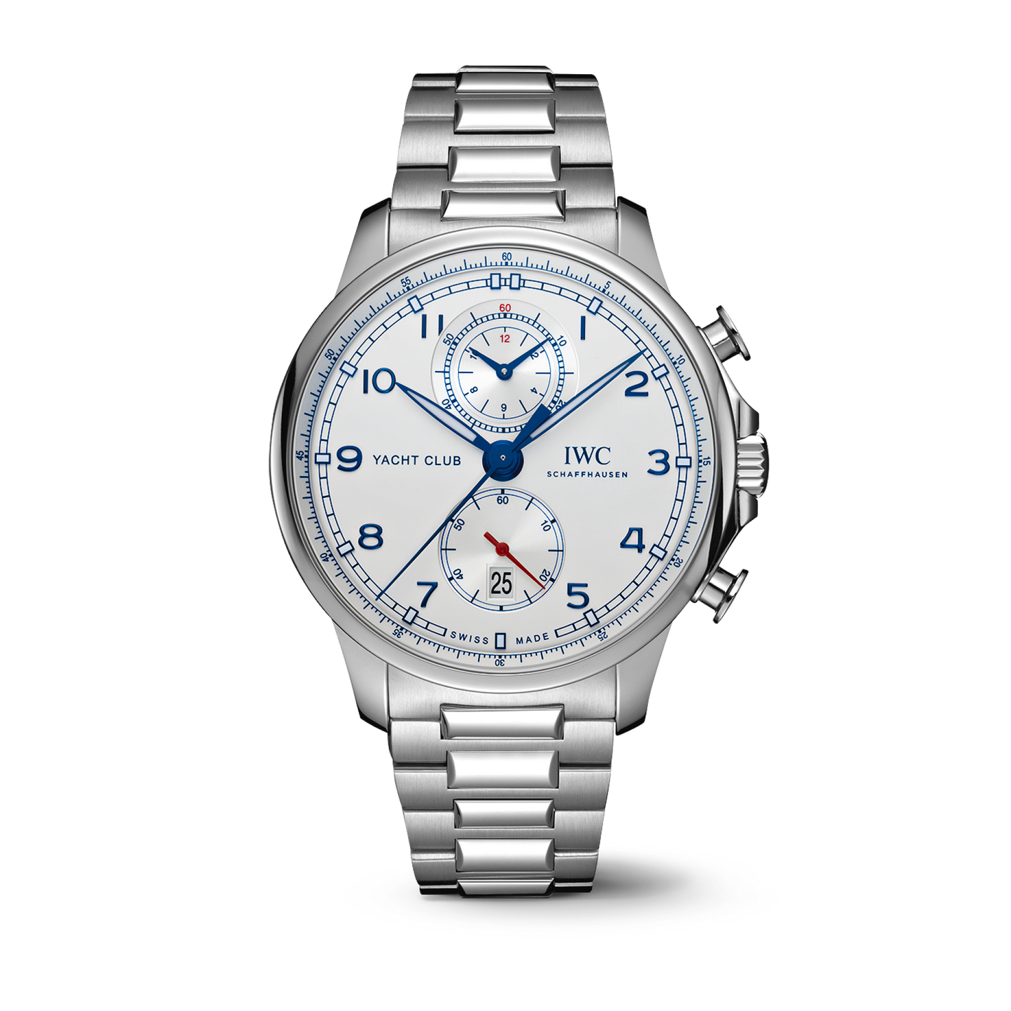 IWC Schaffhausen Portugieser Yacht Club Chronograph 44.6 mm Silver Dial Stainless Steel Bracelet IW390702