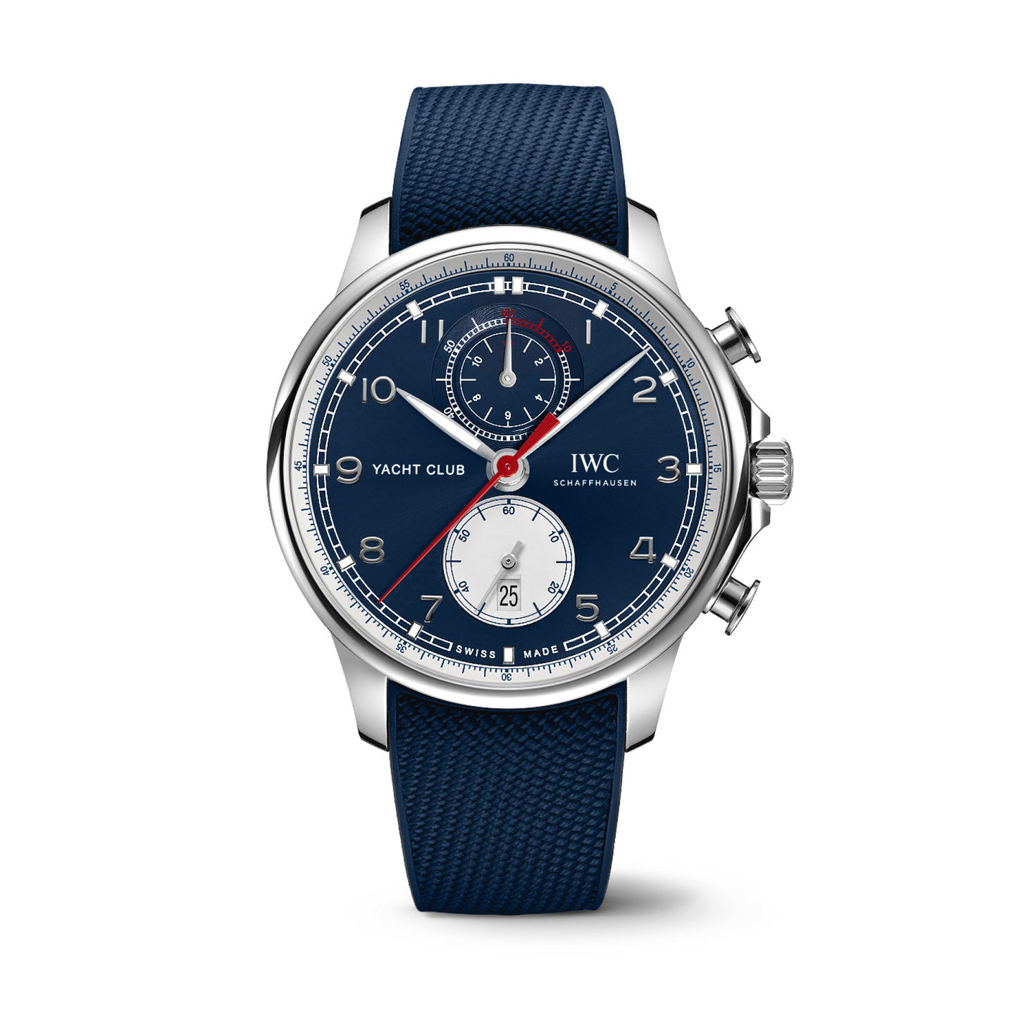 IWC Schaffhausen Portugieser Yacht Club Chronograph Edition “Orlebar Brown” 44.6 mm Blue / White Dial Stainless Steel Blue Rubber Strap IW390704