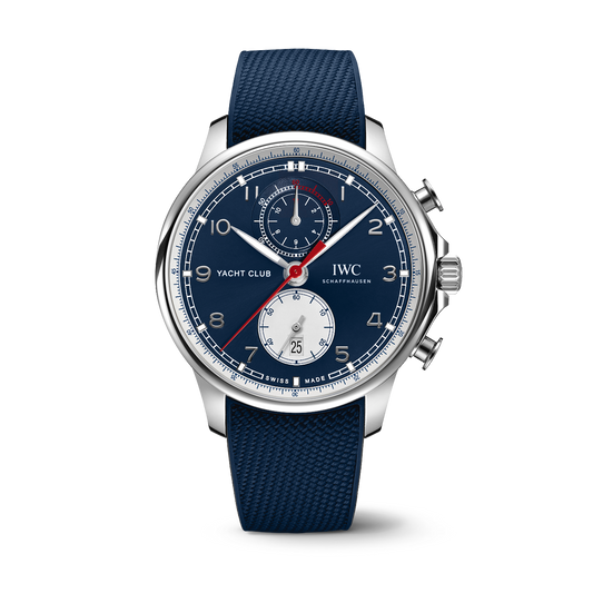 IWC Schaffhausen Portugieser Yacht Club Chronograph Edition “Orlebar Brown” 44.6 mm Blue / White Dial Stainless Steel Blue Rubber Strap IW390704