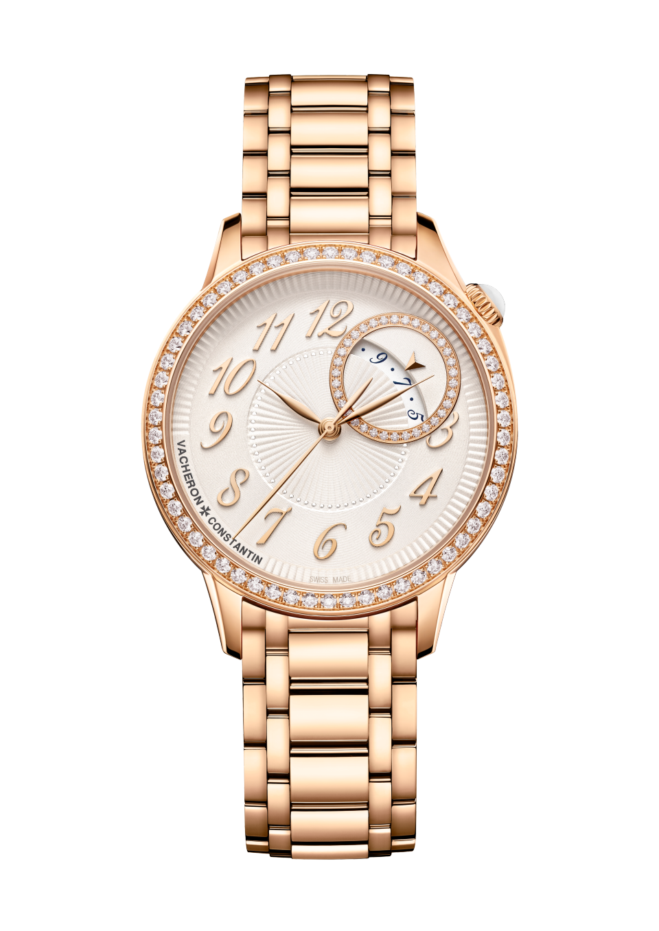 Vacheron Constantin Égérie self-winding 35 mm Beige Dial with Diamonds 18K Pink Gold Bracelet 4605F/110R-B496