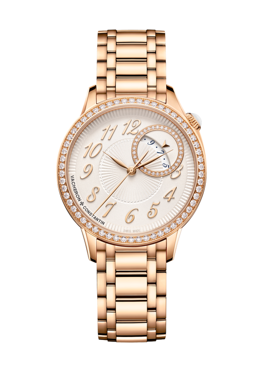 Vacheron Constantin Égérie self-winding 35 mm Beige Dial with Diamonds 18K Pink Gold Bracelet 4605F/110R-B496