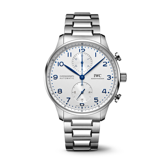 IWC Schaffhausen Portugieser Chronograph 41 mm Silver Dial Stainless Steel Bracelet IW371617