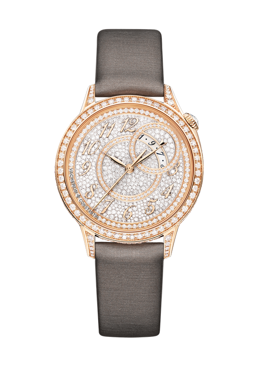 Vacheron Constantin Égérie self-winding 35 mm Diamond Paved Dial 18K Pink Gold Satin Strap 4606F/000R-B648