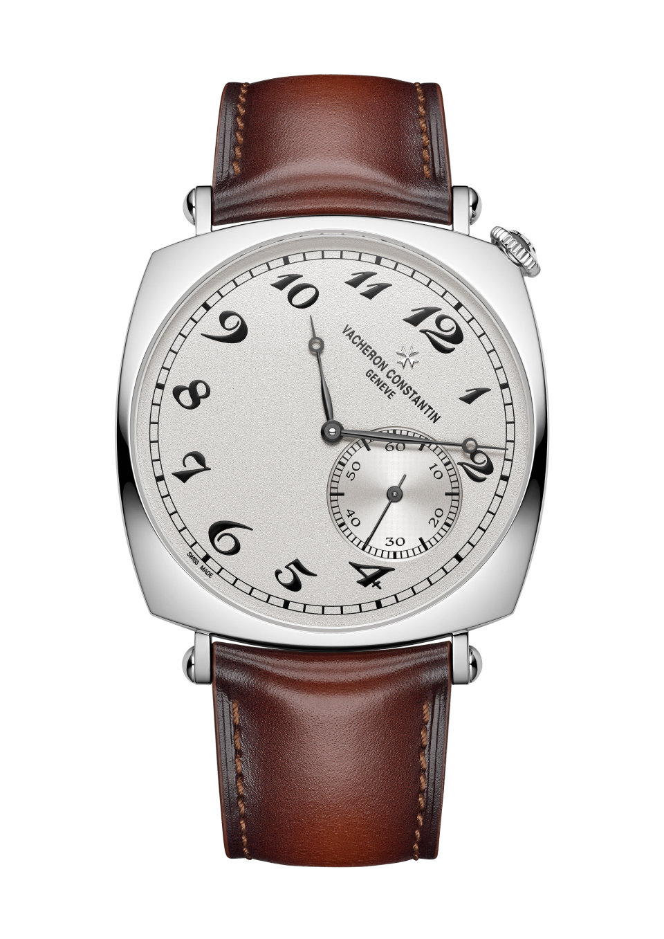 Vacheron Constantin Historiques American 1921 40x40 mm Silver Dial White Gold Calfskin Leather Strap 82035/000G-B735