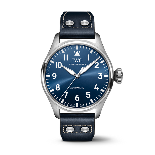 IWC Schaffhausen Big Pilot's Watch 43 mm Blue  Dial Stainless Steel Blue Calfskin Strap IW329303