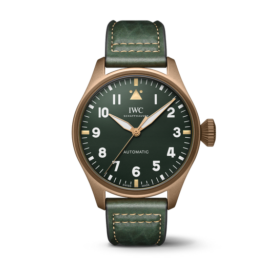 IWC Schaffhausen Big Pilot’s Watch 43 Spitfire 43 mm Green  Dial Bronze   Green Buffalo Leather Strap IW329702