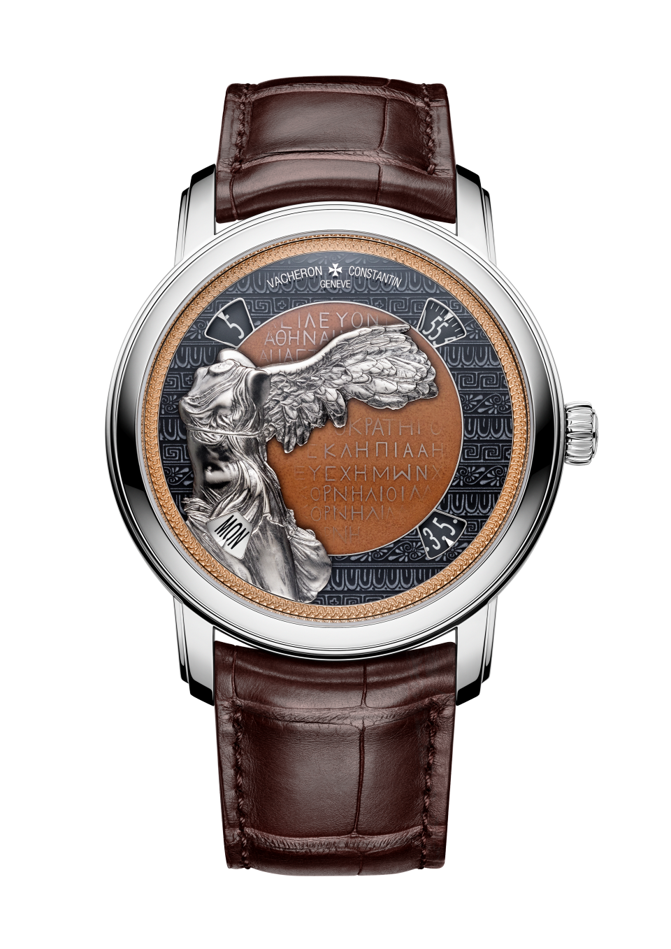 Vacheron Constantin Métiers d'Art Tribute to great civilisations - Victoire de Samothrace 42 mm Silver Dial White Gold Alligator Leather Strap 7620A/000G-B928