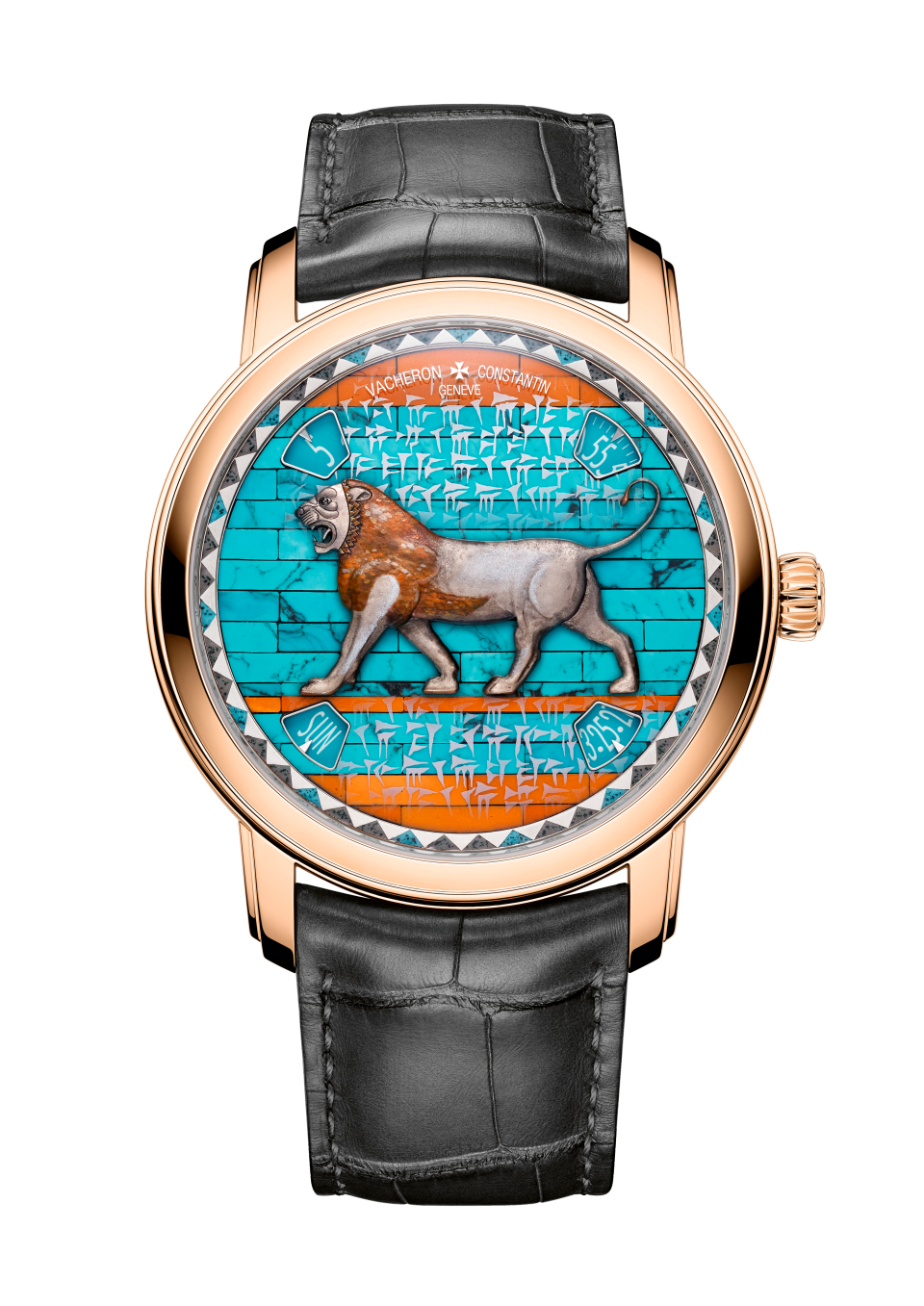 Vacheron Constantin Métiers d'Art Tribute to great civilisations - Lion de Darius 42 mm Blue Dial 18K Pink Gold Alligator Leather Strap 7620A/000R-B926