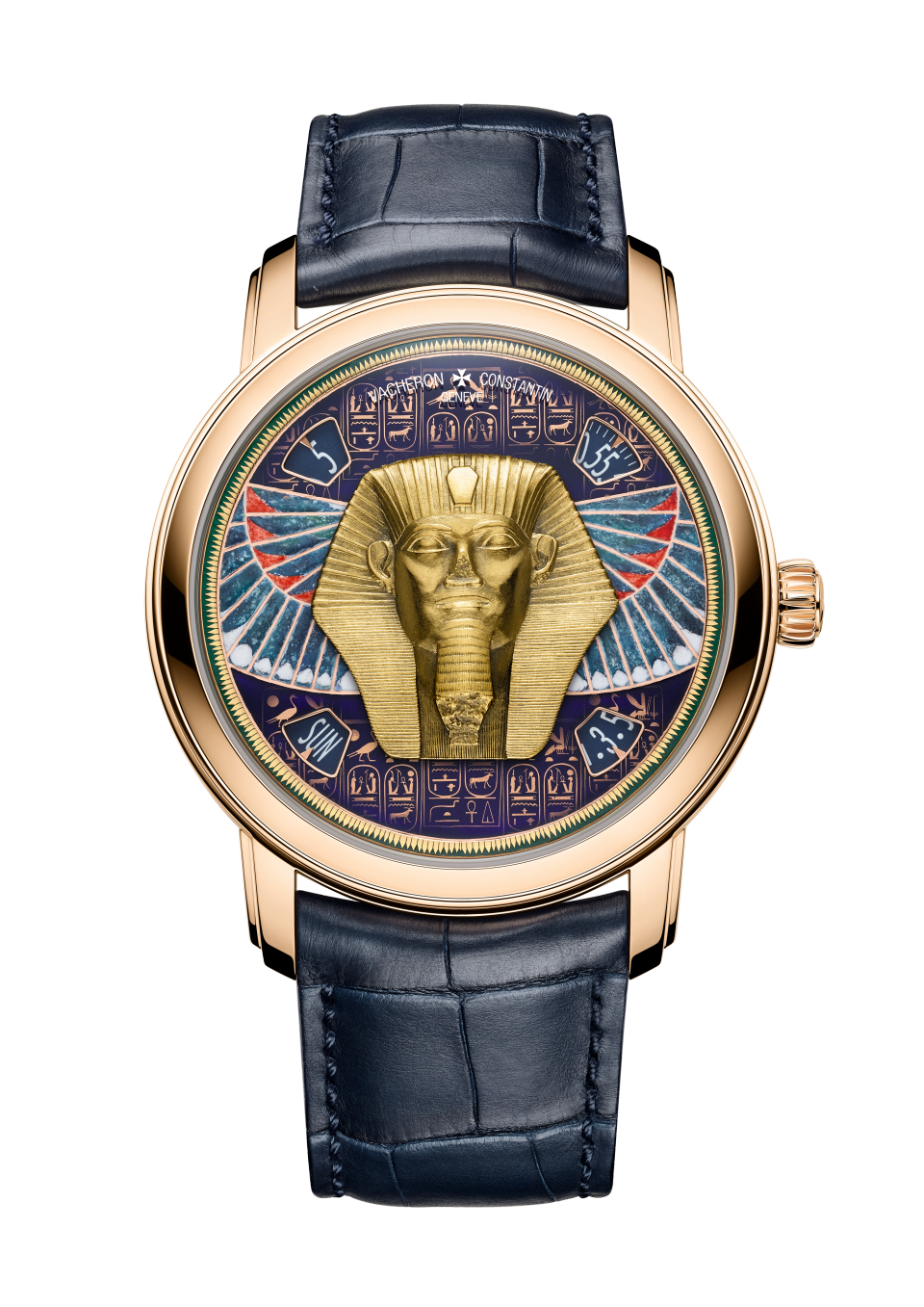 Vacheron Constantin Métiers d'Art Tribute to great civilisations - Grand sphinx de Tanis 42 mm Dark Blue Dial 18K Pink Gold Alligator Leather Strap 7620A/000R-B927