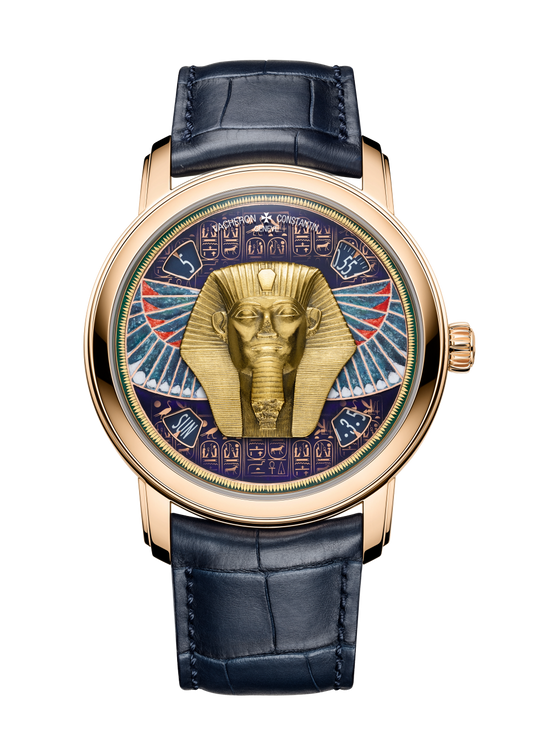 Vacheron Constantin Métiers d'Art Tribute to great civilisations - Grand sphinx de Tanis 42 mm Dark Blue Dial 18K Pink Gold Alligator Leather Strap 7620A/000R-B927