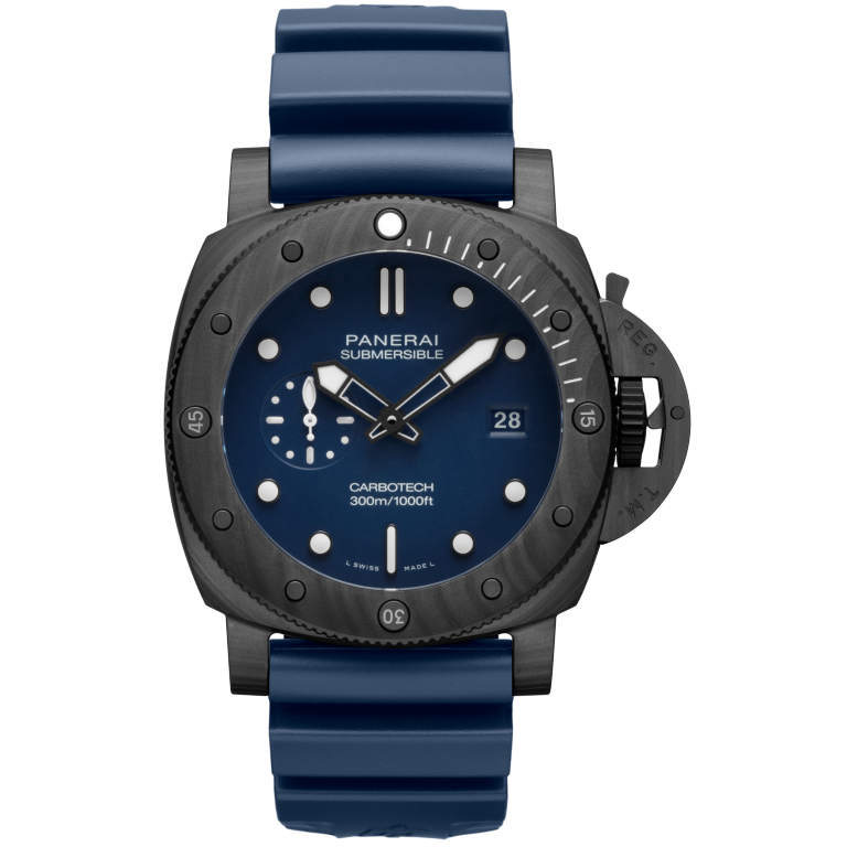 Panerai Submersible QuarantaQuattro Carbotech™ 44 mm Blue Dial Carbotech Caoutchouc Dark Blue Strap PAM01232