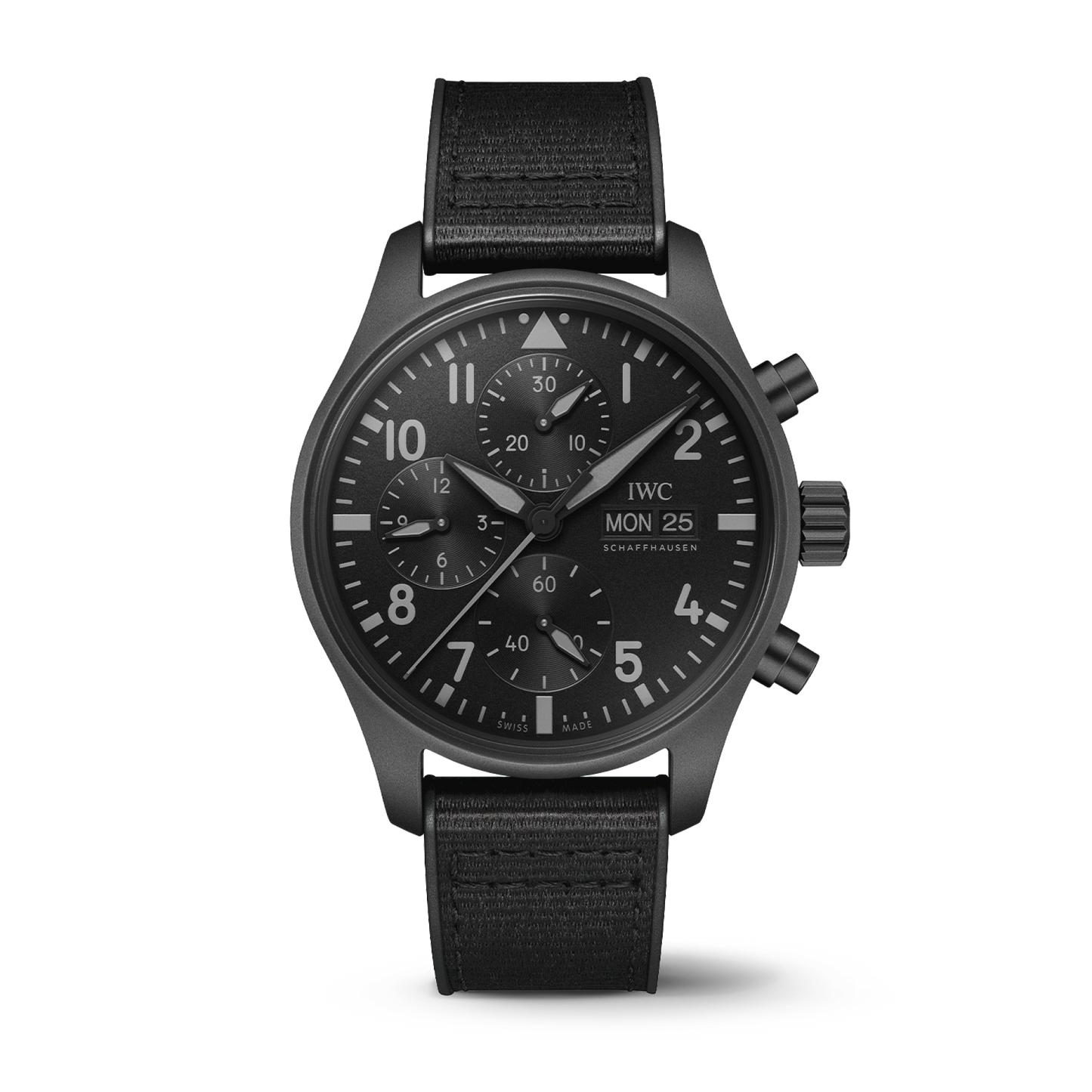 IWC Schaffhausen Pilot’s Watch Chronograph 41 TOP GUN Ceratanium® 41 mm Black Dial Ceratanium® Black  Rubber Strap IW388106