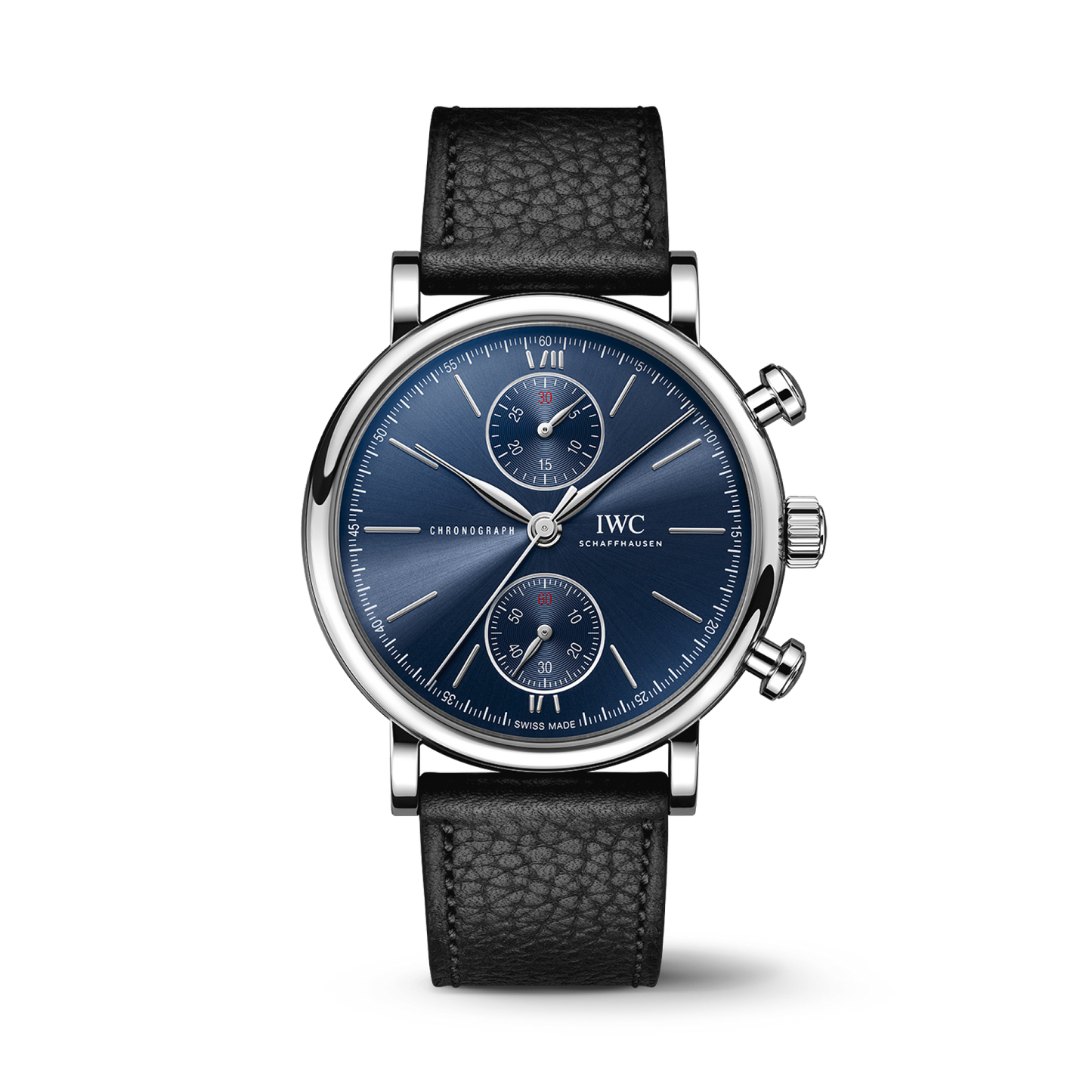 IWC Schaffhausen Portofino Chronograph 39 Edition “Laureus Sport For Good” 39 mm Blue  Dial Stainless Steel Black Calfskin Strap IW391408