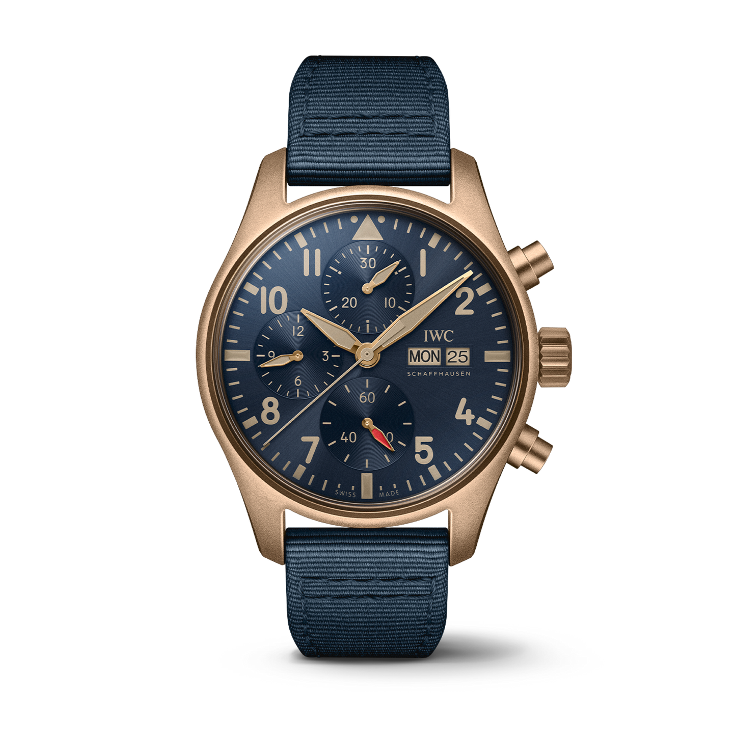 IWC Schaffhausen Pilot's Watch Chronograph 41  mm Blue  Dial Bronze  Blue Textile Strap IW388109