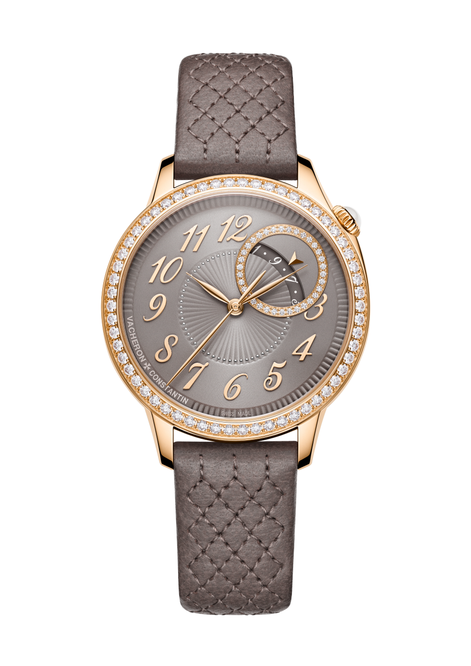 Vacheron Constantin Égérie self-winding 35 mm Grey Dial with Diamonds 18K Pink Gold Lambskin Leather Strap 4605F/000R-B957