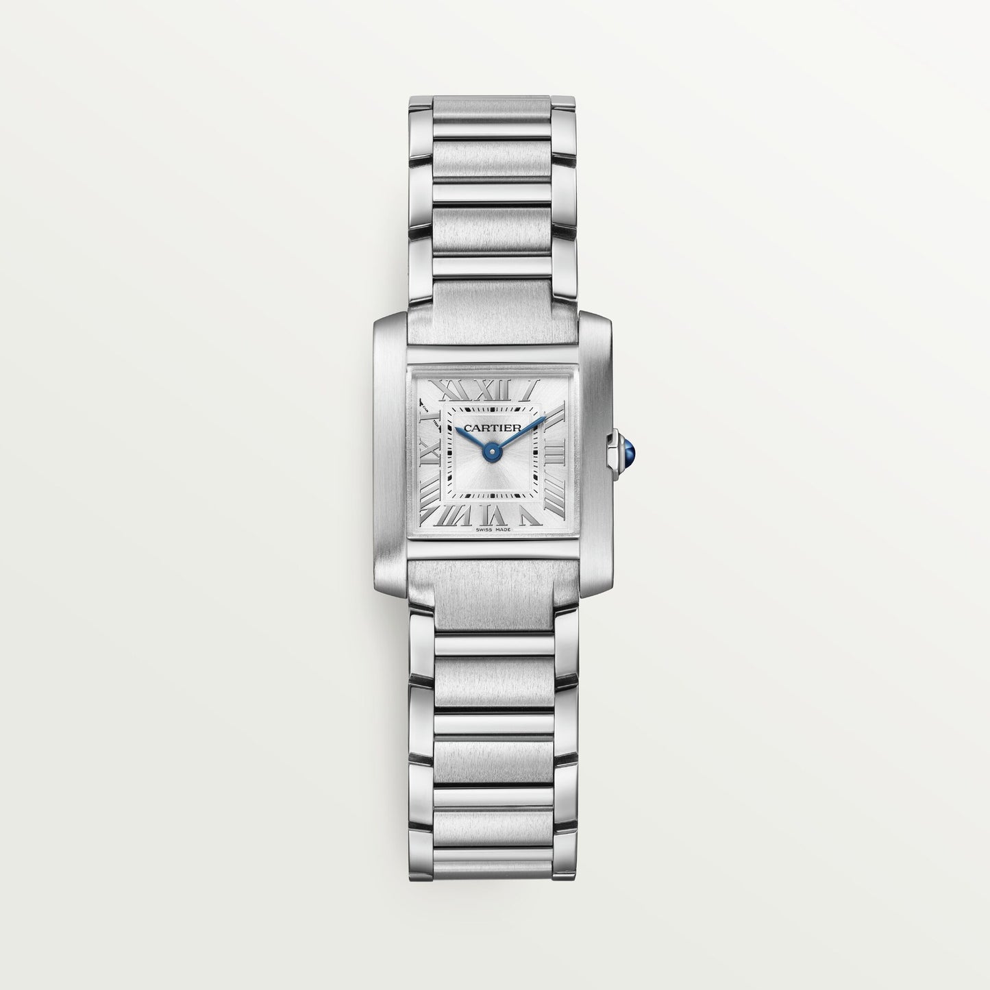 Cartier Tank Française Small Steel Silver Sunray Dial Bracelet WSTA0065