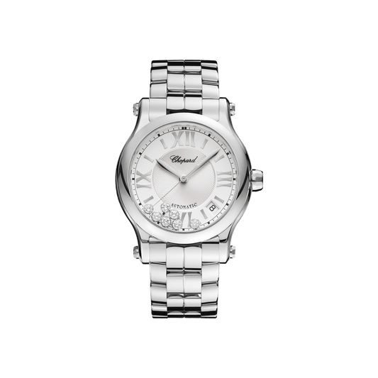 Chopard Happy Sport 36 mm Silver Dial with Diamonds Stainless Steel Bracelet 278559-3002