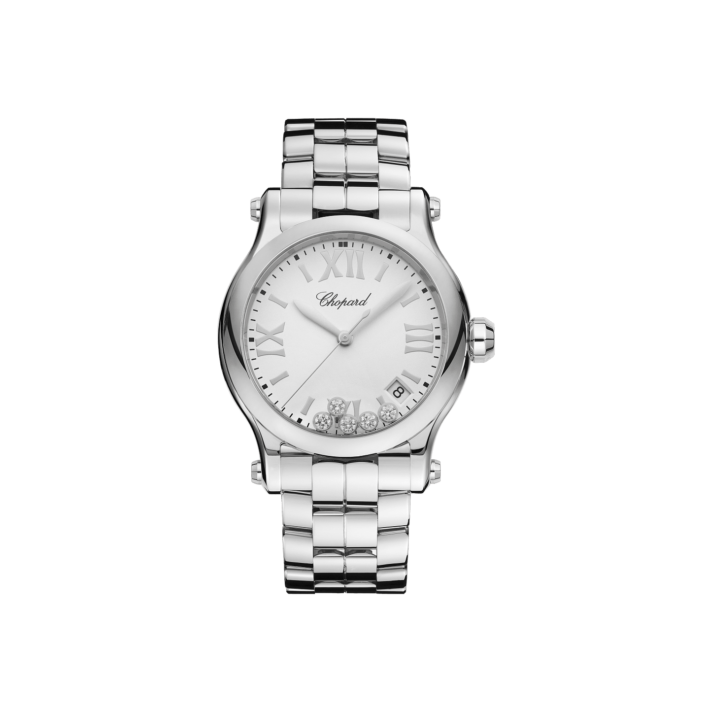 Chopard Happy Sport 36 mm White Dial with Diamonds Stainless Steel Bracelet 278582-3002