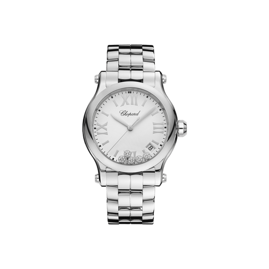 Chopard Happy Sport 36 mm White Dial with Diamonds Stainless Steel Bracelet 278582-3002