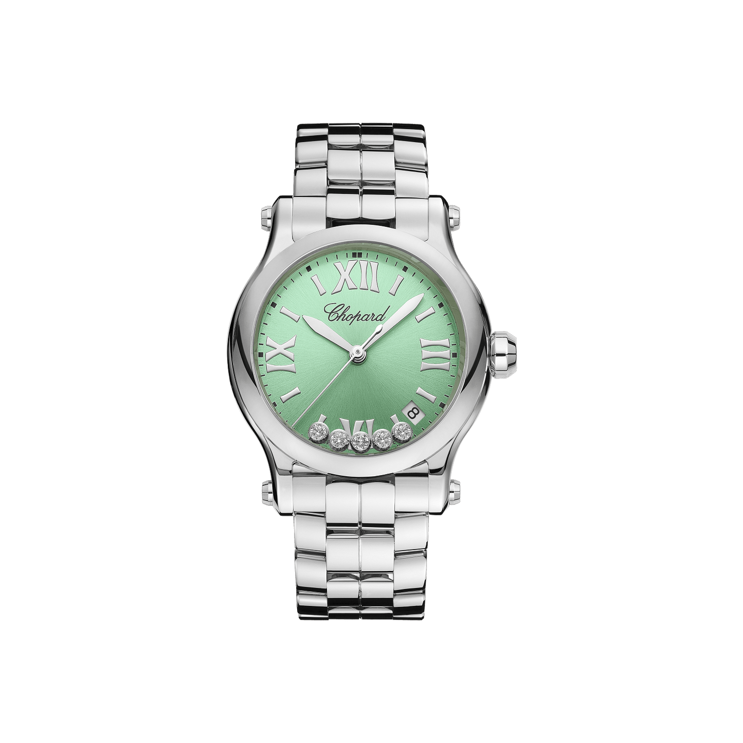 Chopard Happy Sport 36 mm Green Dial with Diamonds Stainless Steel Bracelet 278582-3011