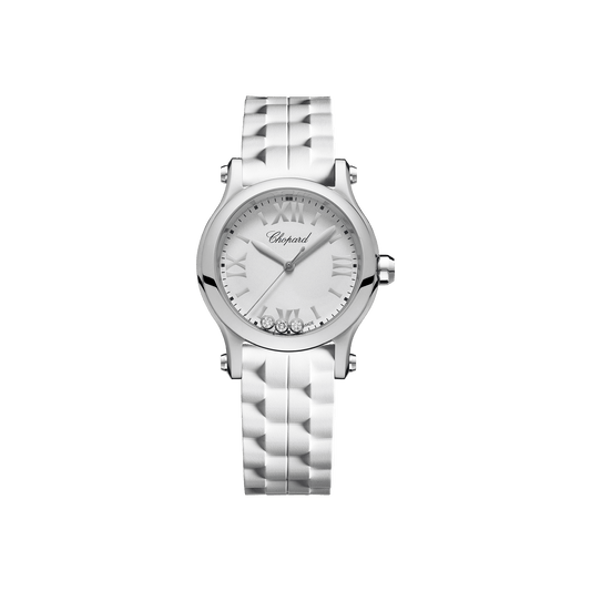 Chopard Happy Sport 30 mm White Dial with Diamonds Stainless Steel Bracelet 278590-3001