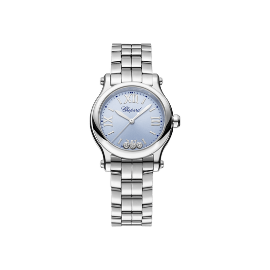 Chopard Happy Sport 30 mm Blue Dial with Diamonds Stainless Steel Bracelet 278590-3010