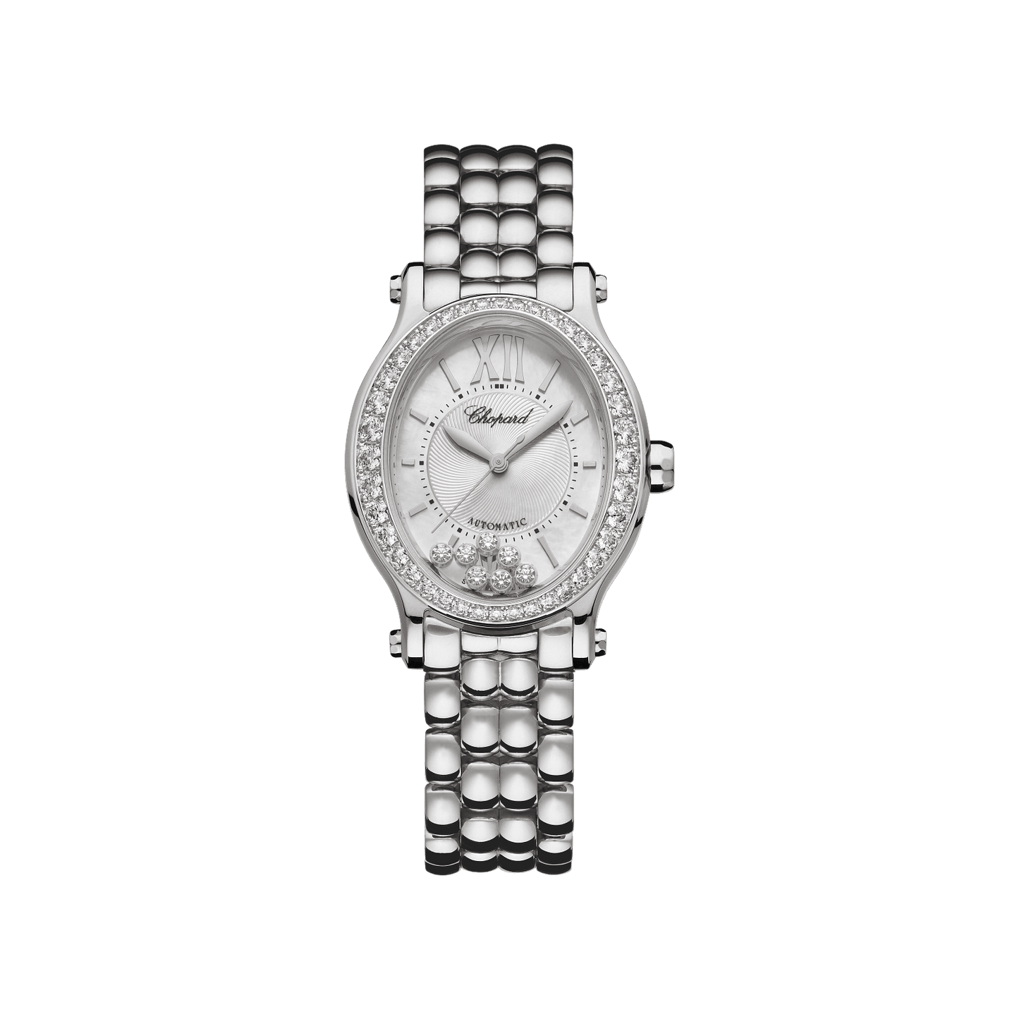 Chopard Happy Sport 29 x 31 mm Silver Dial with Diamonds Stainless Steel Bracelet 278602-3004