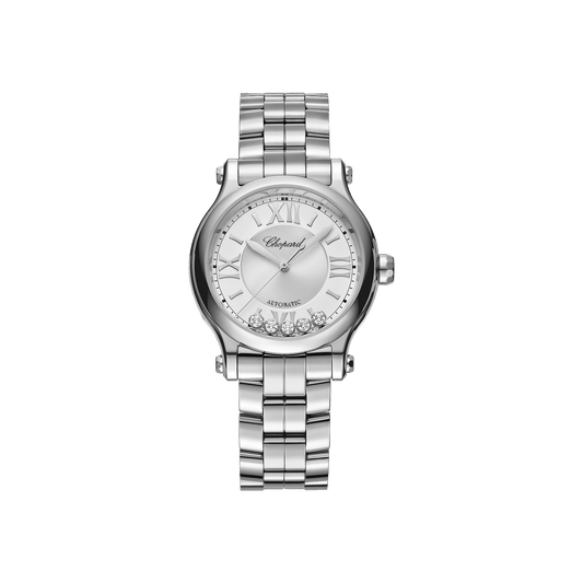 Chopard Happy Sport 33 mm Silver Dial with Diamonds Stainless Steel Bracelet 278608-3002