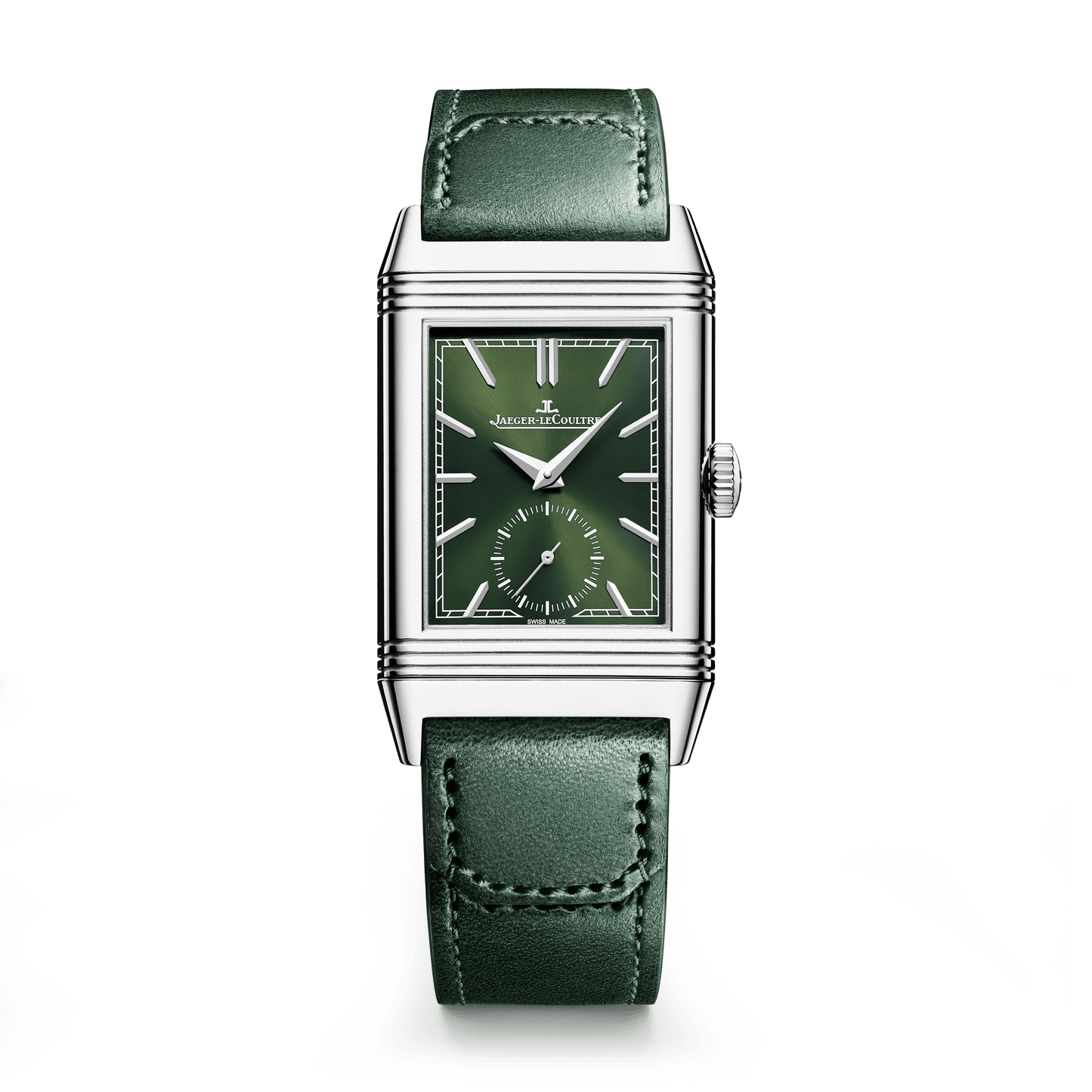 Jaeger-LeCoultre Reverso Tribute Monoface Small Seconds 45.6 x 27.4 mm Green Dial Stainless Steel Calfskin Leather Strap Q397843J