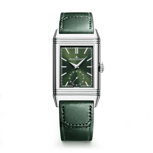 Jaeger-LeCoultre Reverso Tribute Monoface Small Seconds 45.6 x 27.4 mm Green Dial Stainless Steel Calfskin Leather Strap Q397843J