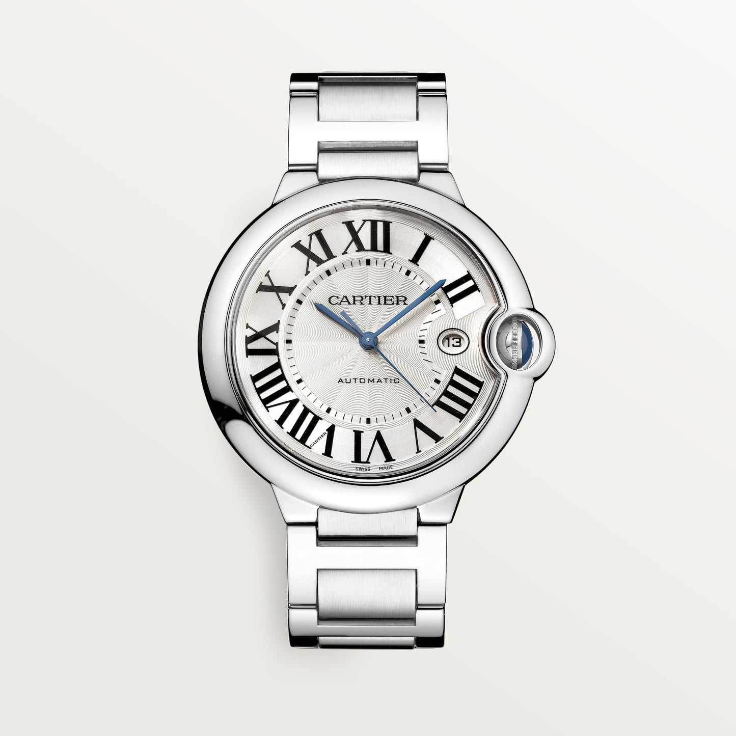 Cartier Ballon Bleu 42 mm Steel Silver Dial Bracelet WSBB0049