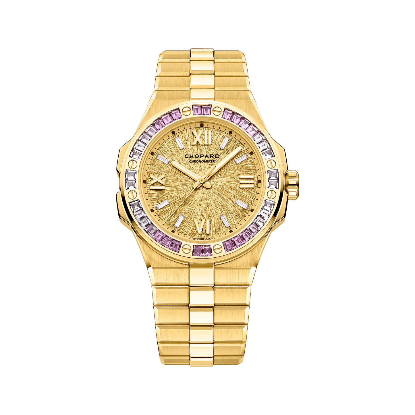 Chopard Alpine Eagle 41 mm Golden Dial with Diamonds 18k Yellow Gold Bracelet 295363-0002