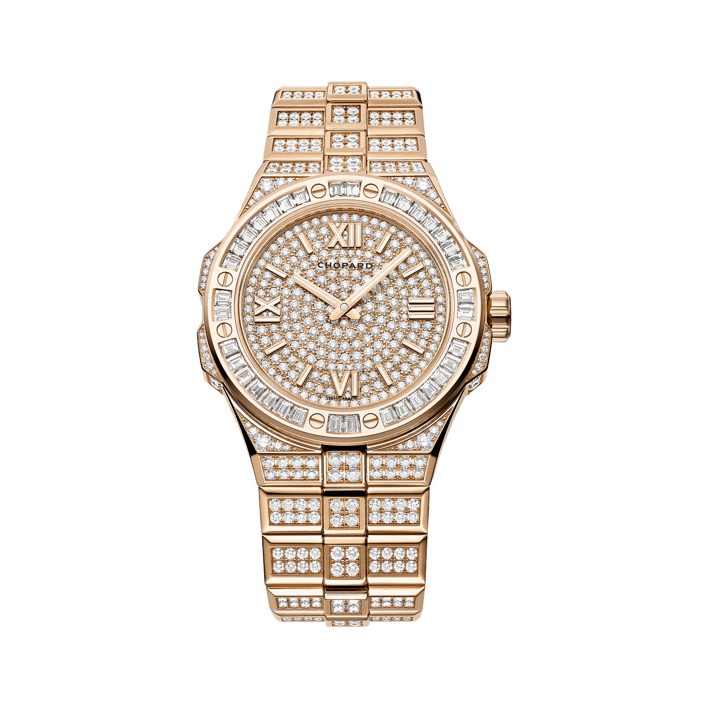 Chopard Alpine Eagle 41 mm Diamond Paved Dial 18k Rose Gold Bracelet 295363-5005