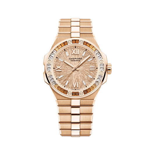 Chopard Alpine Eagle 41 mm Pink Dial with Diamonds 18k Rose Gold Bracelet 295363-5013