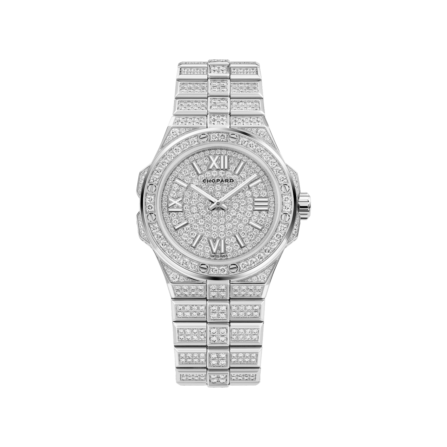 Chopard Alpine Eagle 36 mm Diamond Paved Dial 18K White Gold Bracelet 295370-1001