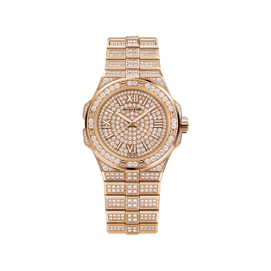 Chopard Alpine Eagle 36 mm Diamond Paved Dial 18k Rose Gold Bracelet 295370-5004