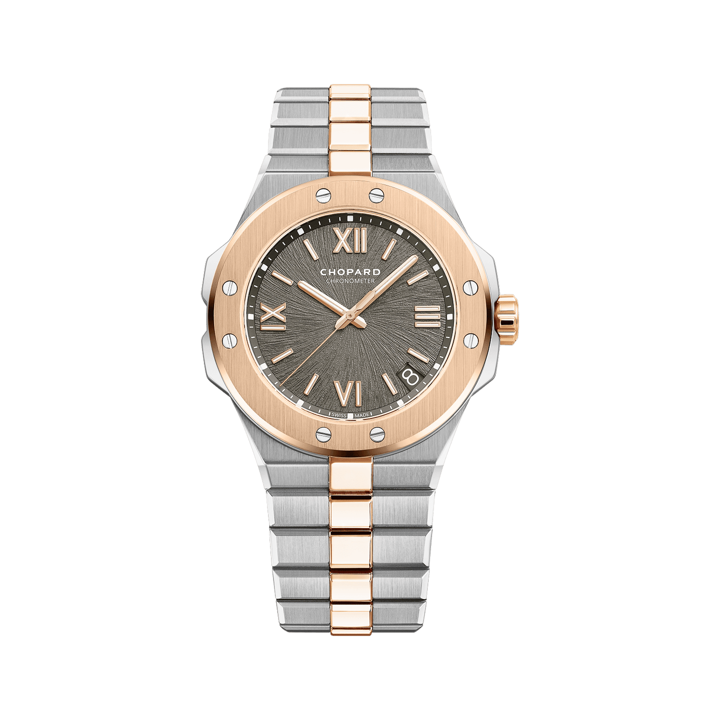 Chopard Alpine Eagle 41 mm Grey Dial 18K Rose Gold And Stainless Steel Bracelet 298600-6001