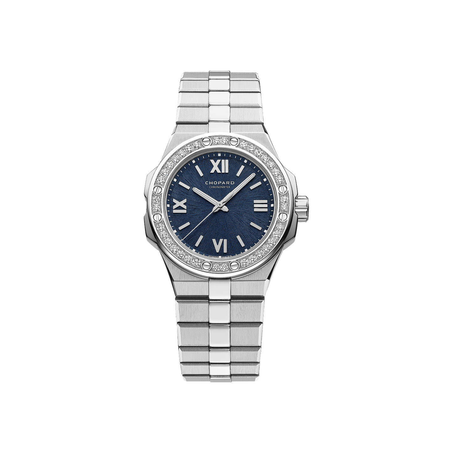 Chopard Alpine Eagle 33 mm Blue Dial with Diamonds Stainless Steel Bracelet 298617-3002