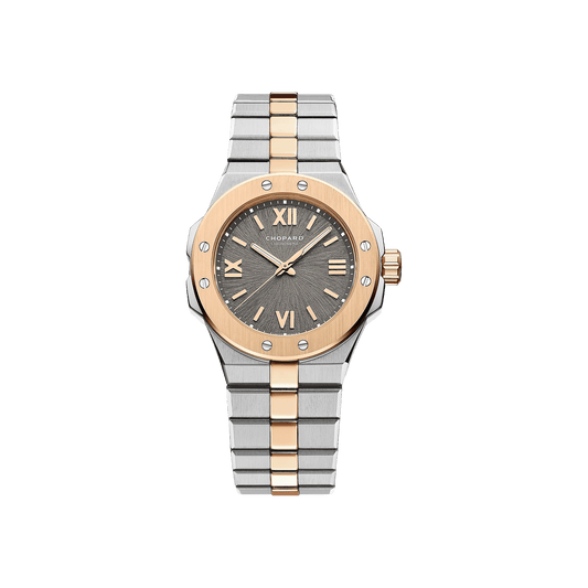 Chopard Alpine Eagle 33 mm Grey Dial 18K Rose Gold And Stainless Steel Bracelet 298617-6001