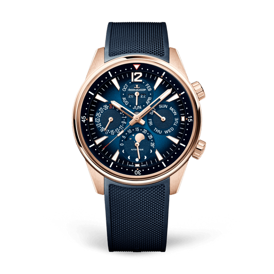 Jaeger-LeCoultre Polaris Perpetual Calendar 42 mm Blue Dial Pink Gold Rubber Strap Q908268J