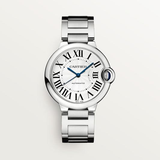 Cartier Ballon Bleu 36 mm Steel Silver Dial Bracelet WSBB0048