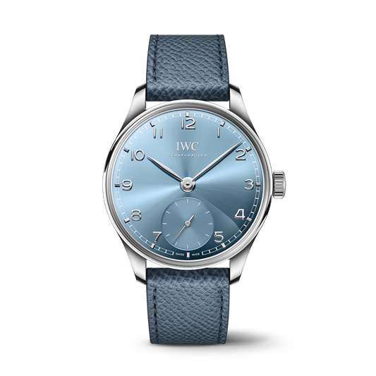 IWC Schaffhausen Portugieser Automatic 40 mm Blue Dial 18k White Gold Light Blue Calfskin Strap IW358402