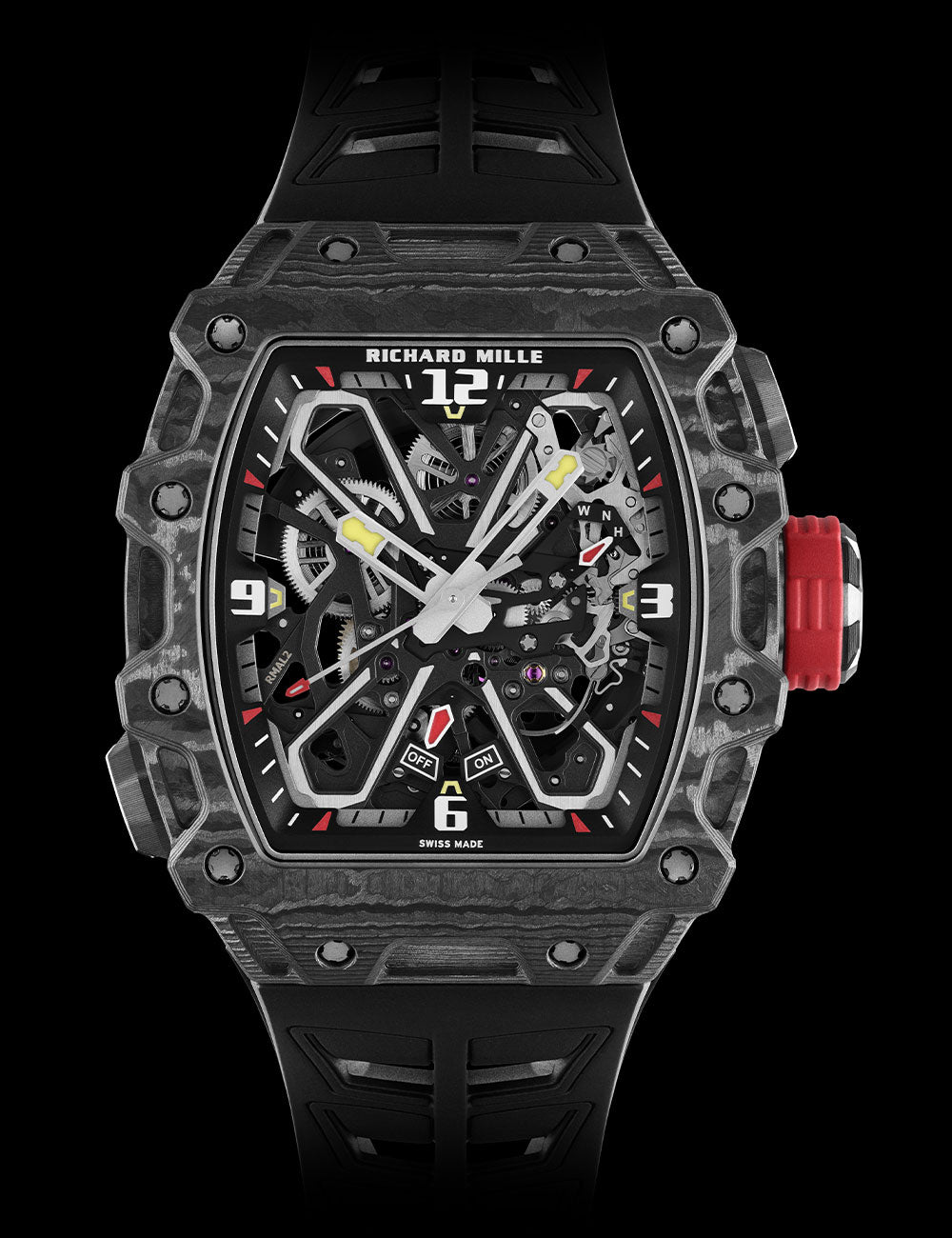 Richard Mille RM 35-03 Automatic Winding Rafael Nadal 31 mm Black Dial Platinum Rubber Strap rm-35-03