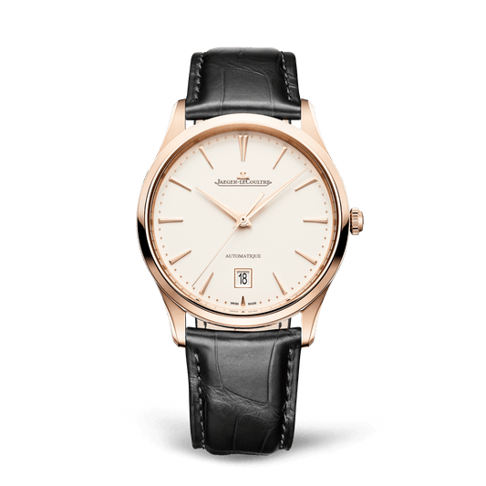 Jaeger-LeCoultre Master Ultra Thin Date 39 mm Beige Dial Pink Gold Alligator Leather Strap Q1232511