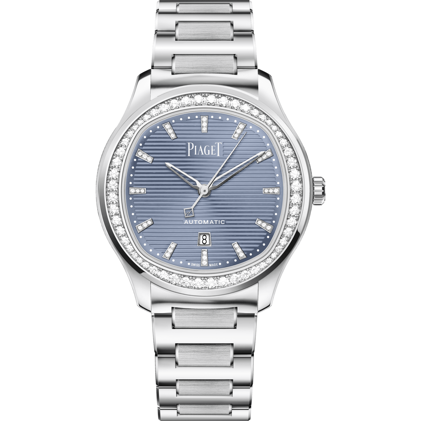 Piaget Piaget Polo Date watch 36 mm Blue Dial with Diamonds Stainless Steel Bracelet G0A47027