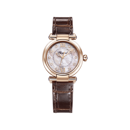 Chopard IMPERIALE 29 mm Mother-of-pearl Dial with Diamonds 18k Rose Gold Alligator Leather Strap 384319-5009