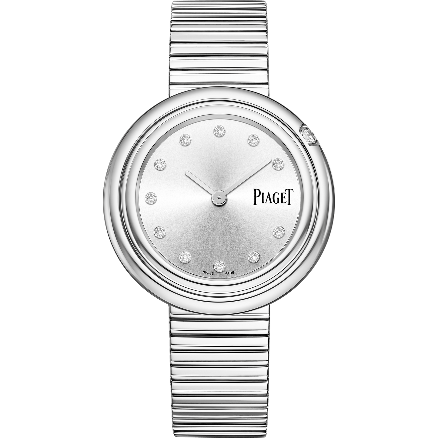 Piaget Possession watch 34 mm Silver Dial with Diamonds Stainless Steel Bracelet G0A48390