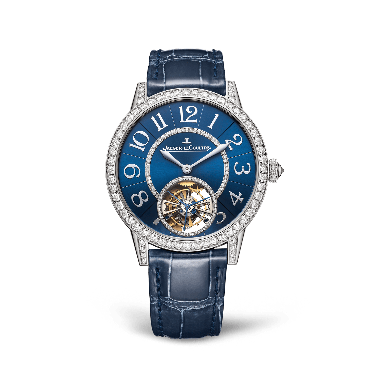 Jaeger-LeCoultre Rendez-Vous Jewellery Tourbillon 39 mm Blue Dial with Diamonds White Gold Alligator Leather Strap Q3413480