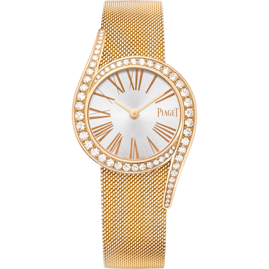 Piaget Limelight Gala watch 26 mm Silver Dial with Diamonds 18k Rose Gold Bracelet G0A42213